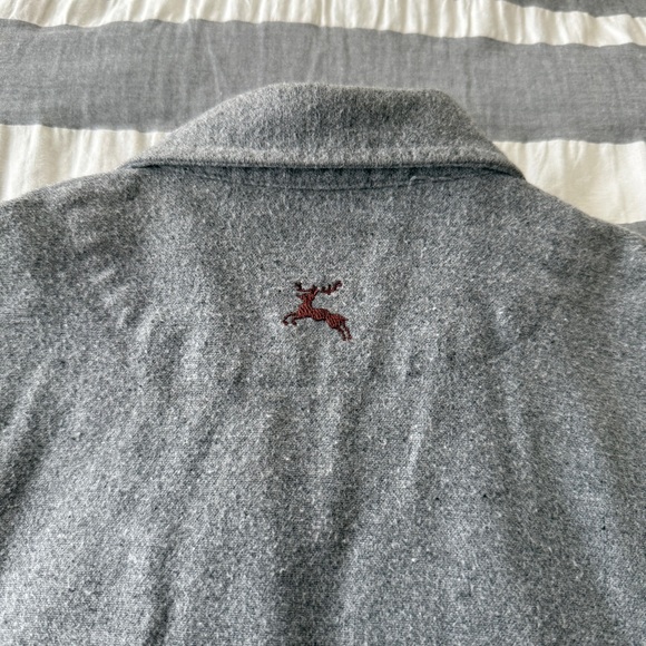 L.L. Bean Vintage Women's Gray Zip Jacket Floral Embroidery 100% Cotton Sz 12 - Picture 6 of 9